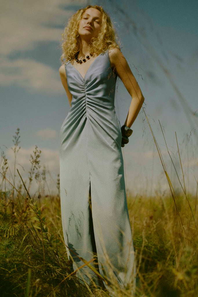 Product Hammered Satin Gathered Dress Image