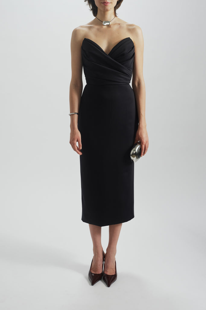 Product Draped Strapless Cocktail Dress Image