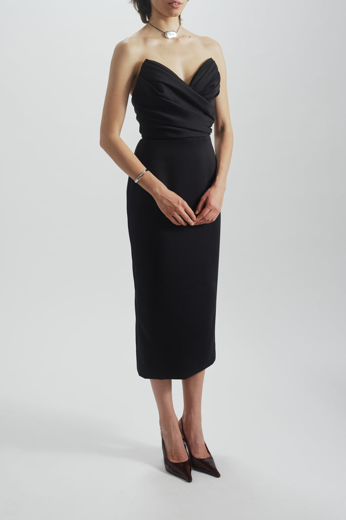 Product Draped Strapless Cocktail Dress Image