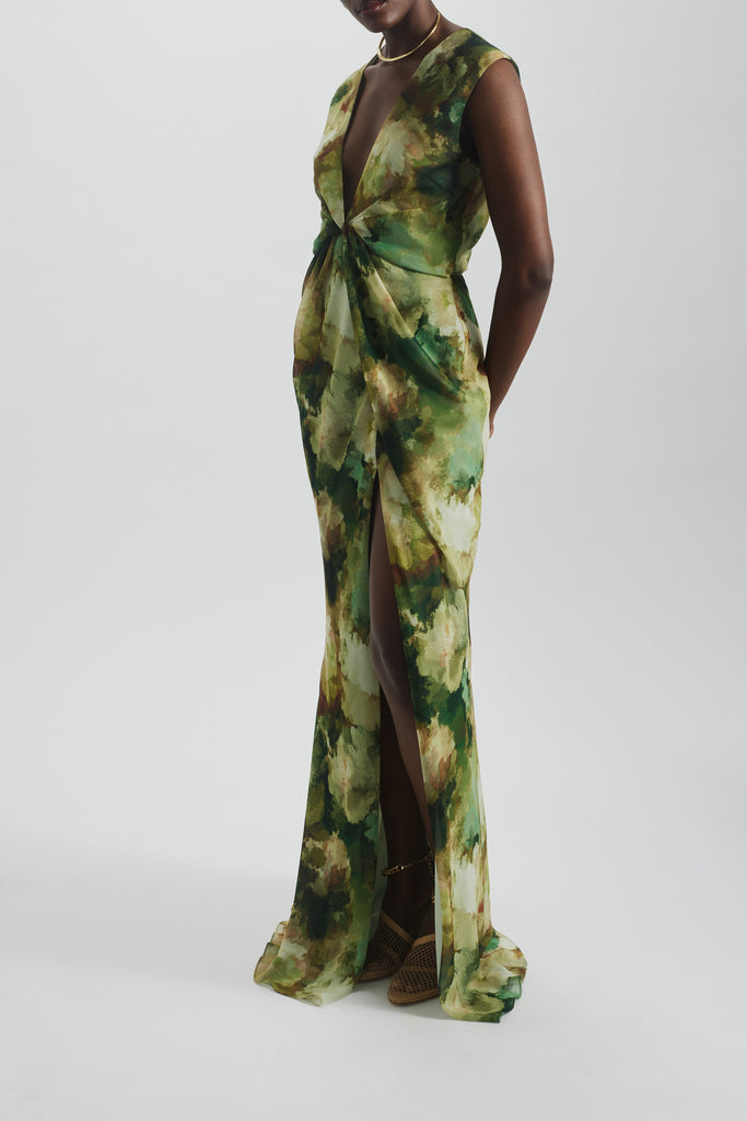 Product Watercolor Twisted Front Dress Image