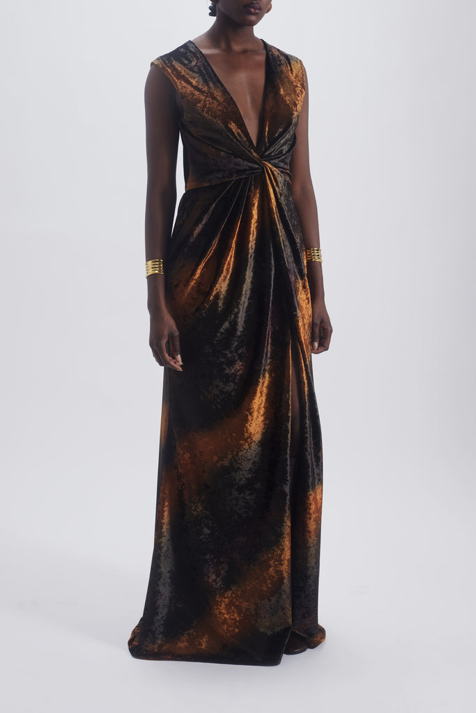 Product Ombré Velvet Twisted Gown Image