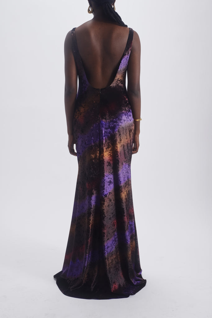Product Ombré Velvet Cowl Bias Gown Image