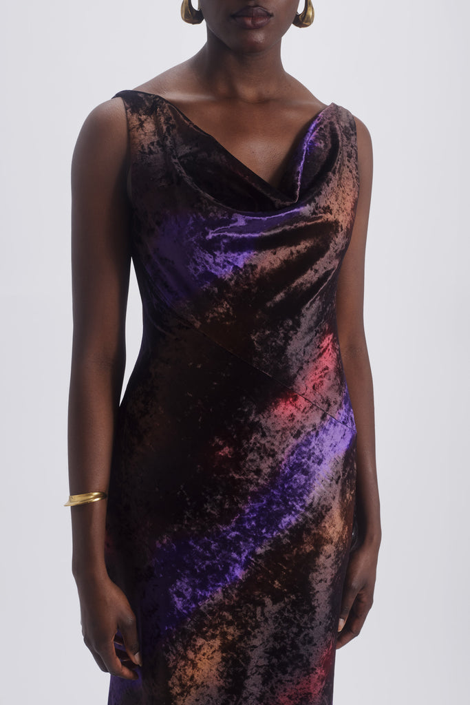 Product Ombré Velvet Cowl Bias Gown Image