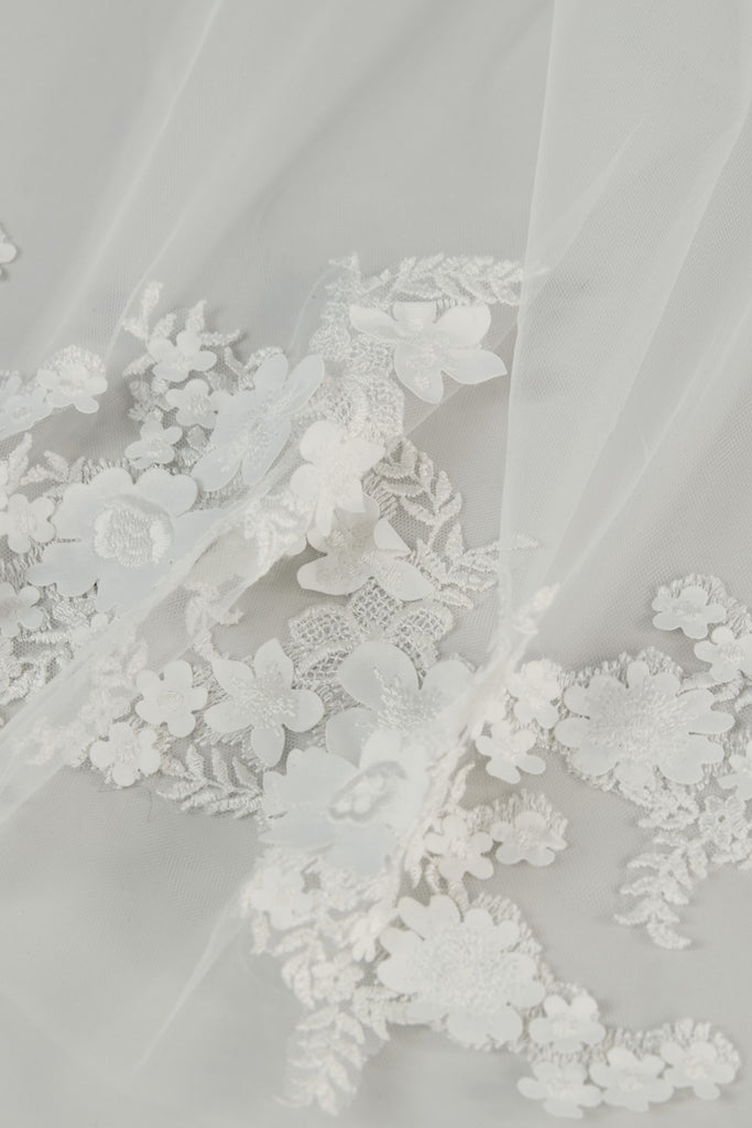 Product Butterfly Cathedral Length Veil with Flowers Image