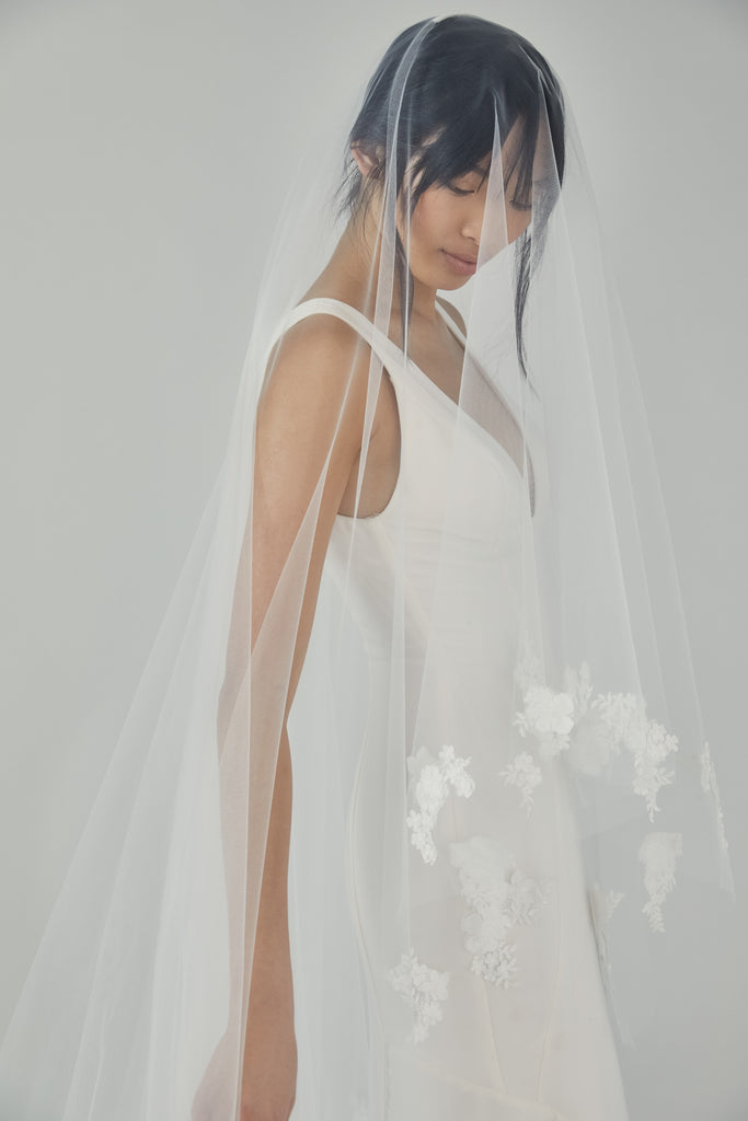Product Butterfly Cathedral Length Veil with Flowers Image