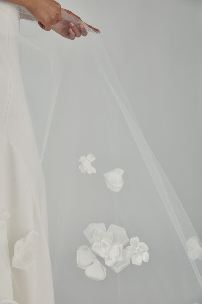 Product Cathedral Length Veil with Petals Image