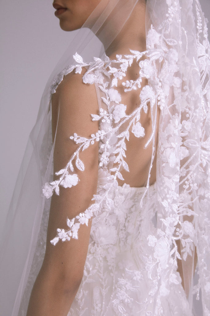 Product Floral Embroidery Veil Image