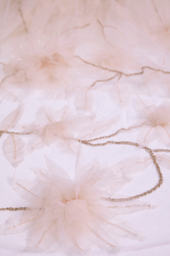 Product Hand Beaded Floral Veil Image