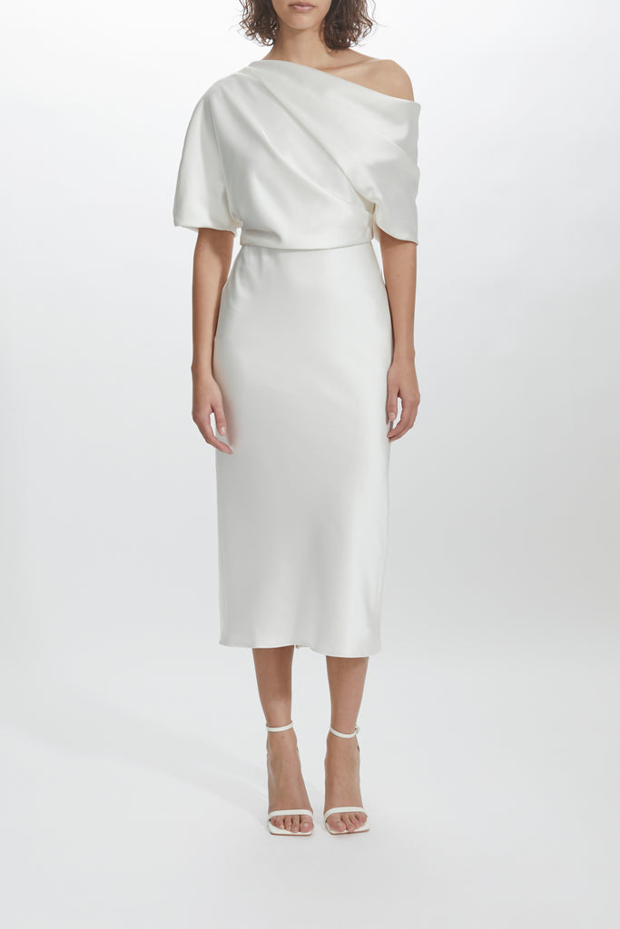 Product Slim Skirt Draped Bodice Dress Image