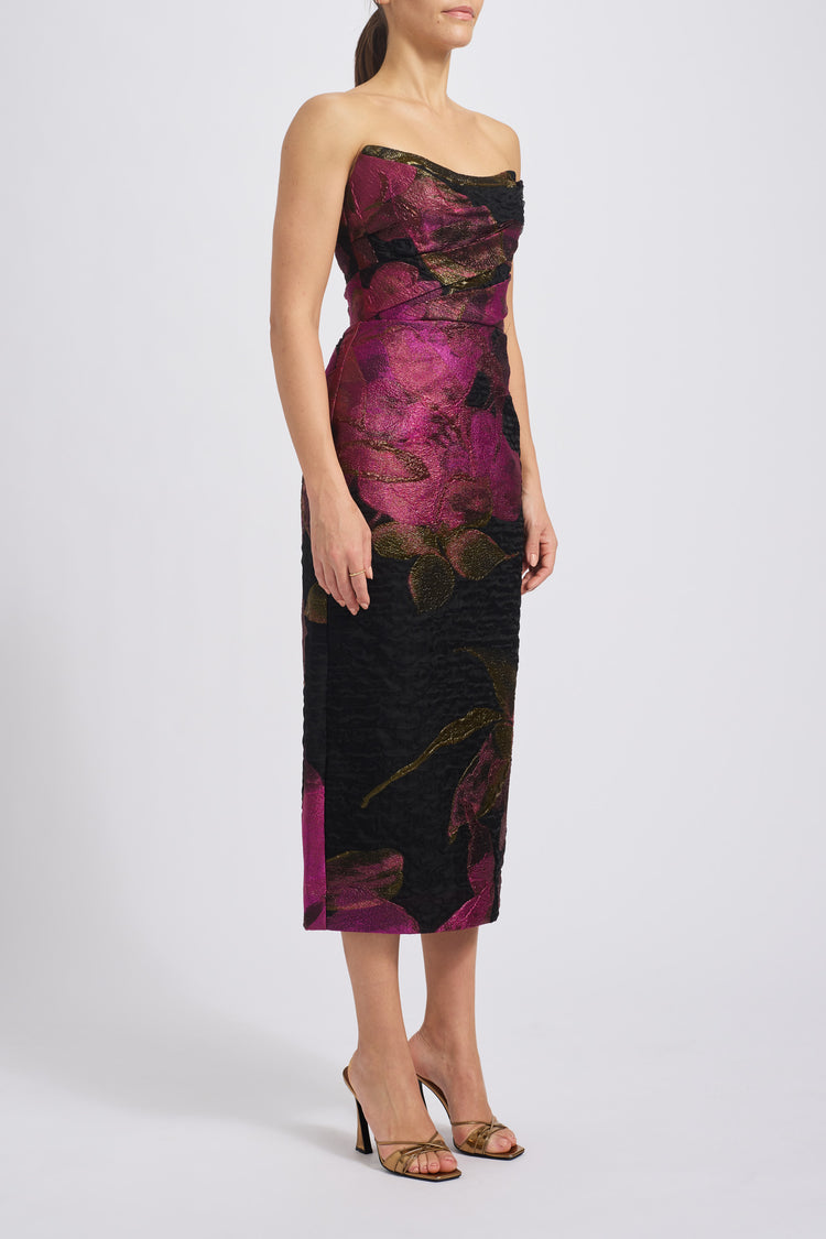 P737 - Fuchsia-Black, dress by color from Collection Evening by Amsale