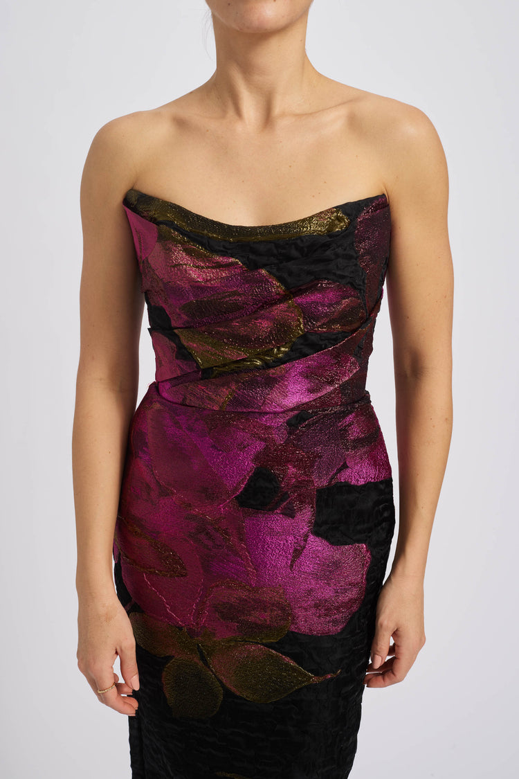 P737 - Fuchsia-Black, dress by color from Collection Evening by Amsale