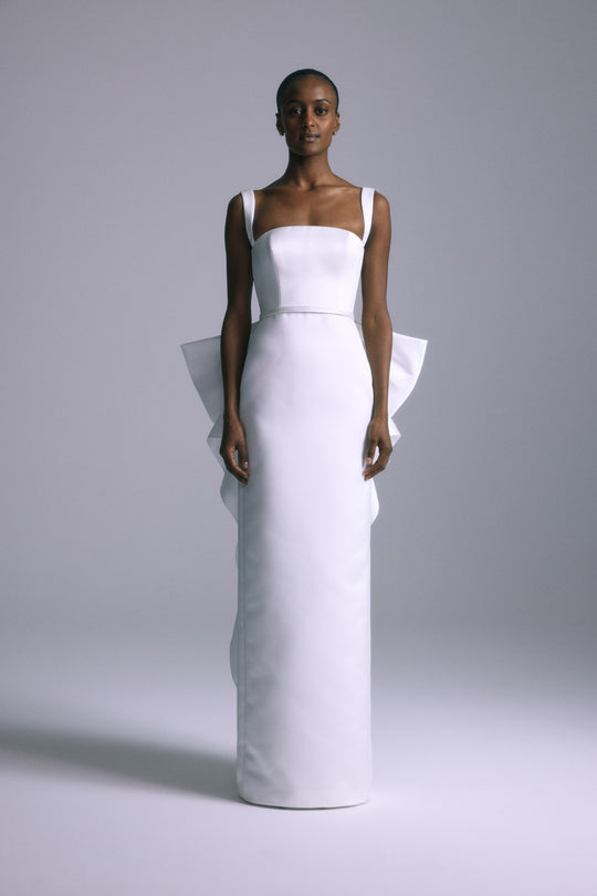 Anderson, $6,295, dress from Collection Amsale, Fabric: italian-double-duchess-satin