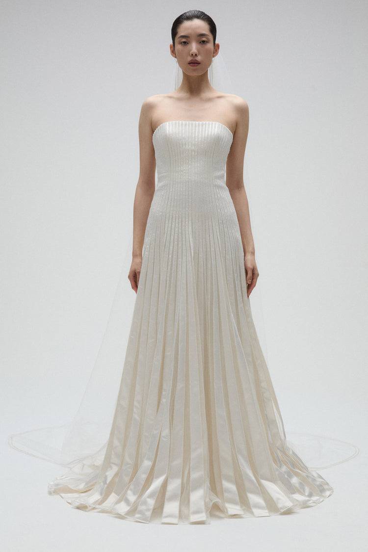 Mimosa, dress from Collection Bridal by Amsale, Fabric: duchess-satin