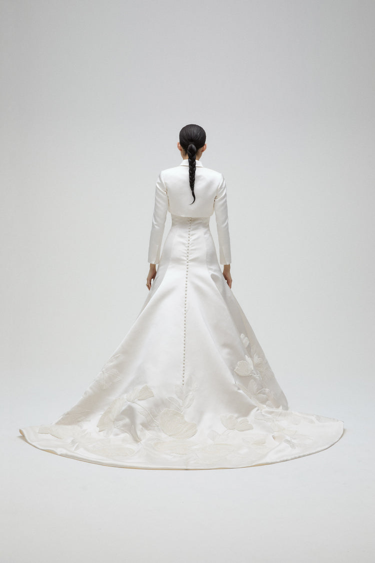 Cropped Blazer, dress from Collection Bridal by Amsale, Fabric: double-duchess-satin