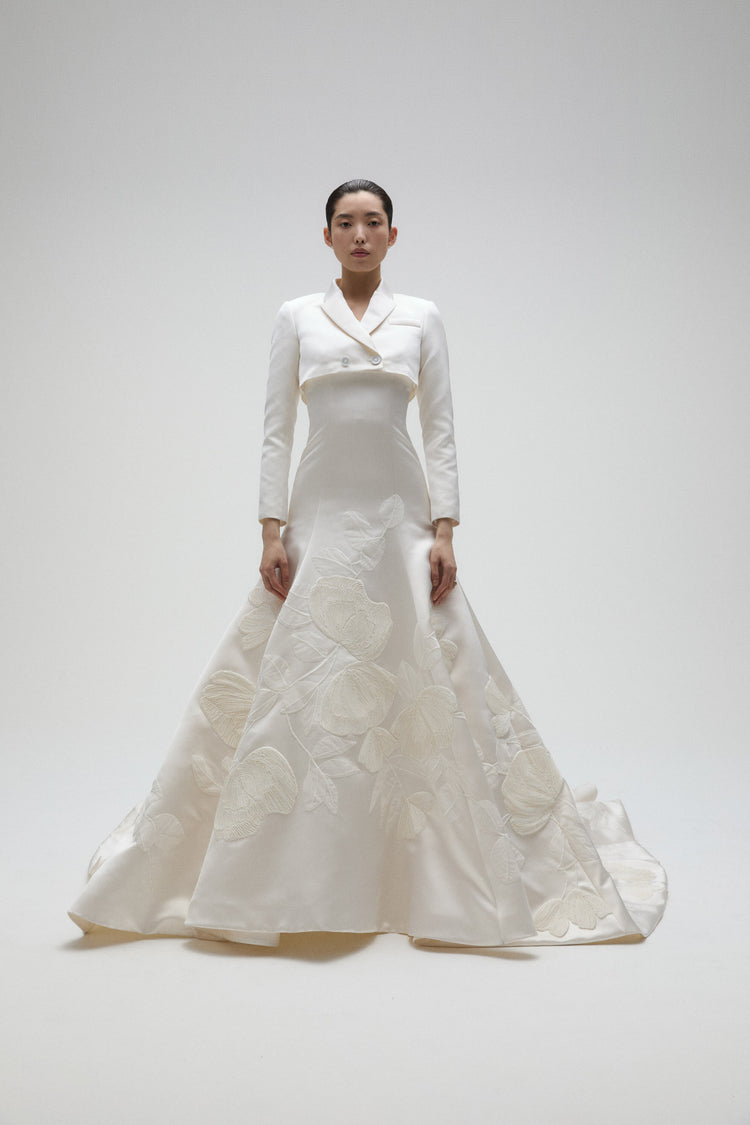 Cropped Blazer, dress from Collection Bridal by Amsale, Fabric: double-duchess-satin
