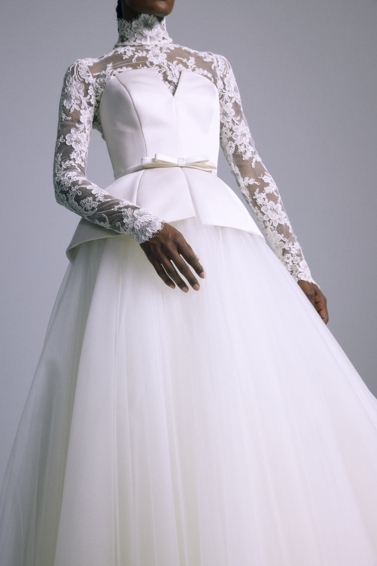 Banks, dress from Collection Bridal by Amsale, Fabric: italian-double-duchess-satin