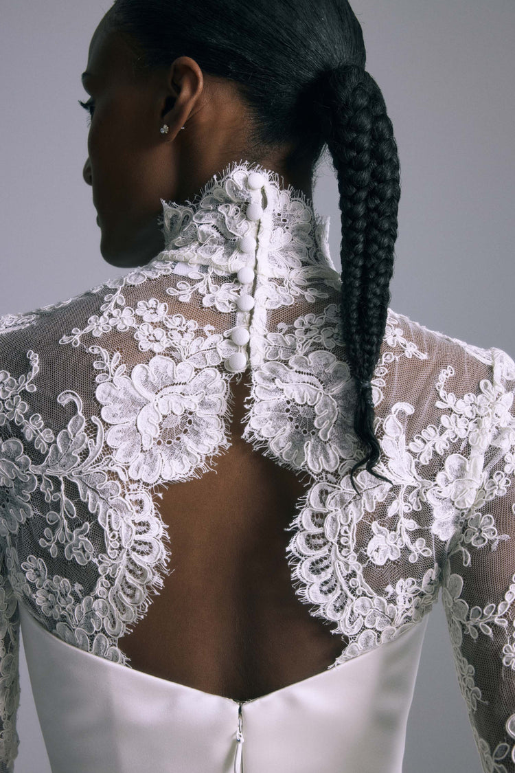 Banks, dress from Collection Bridal by Amsale, Fabric: italian-double-duchess-satin