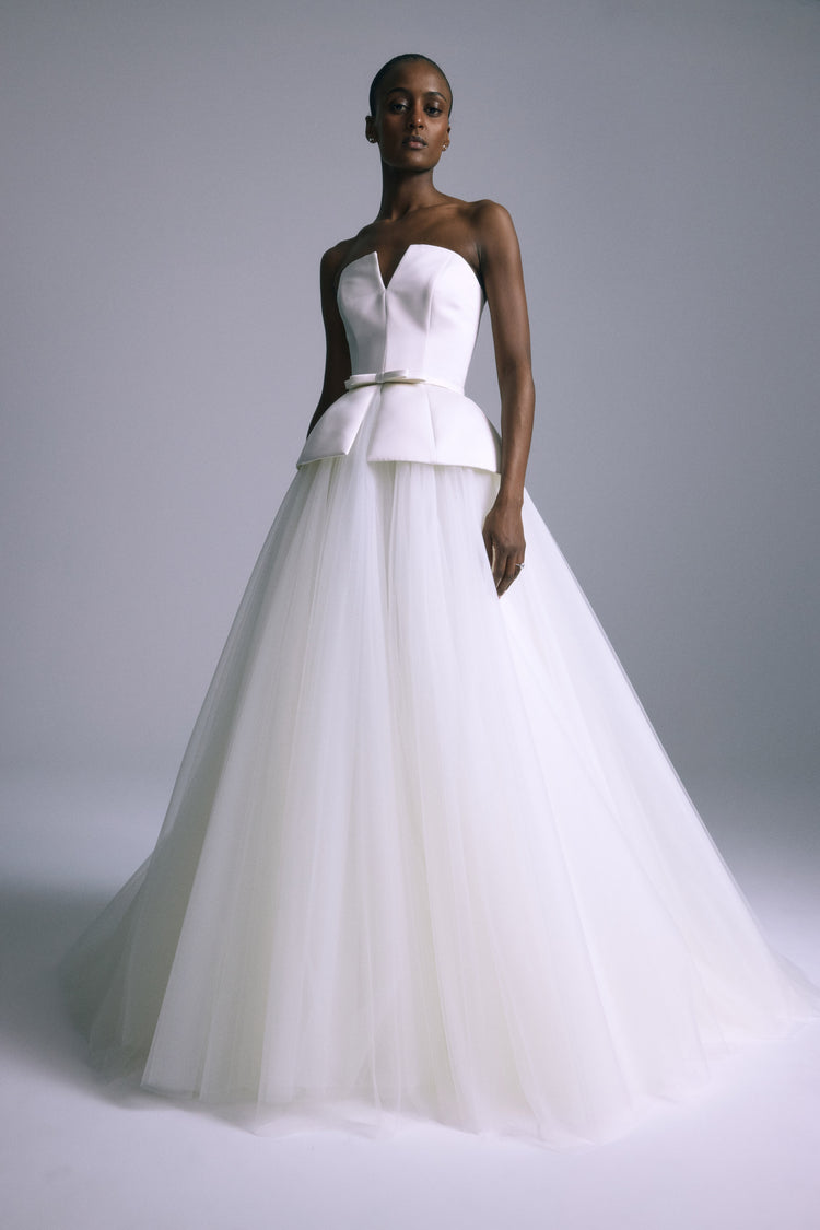 Banks, dress from Collection Bridal by Amsale, Fabric: italian-double-duchess-satin