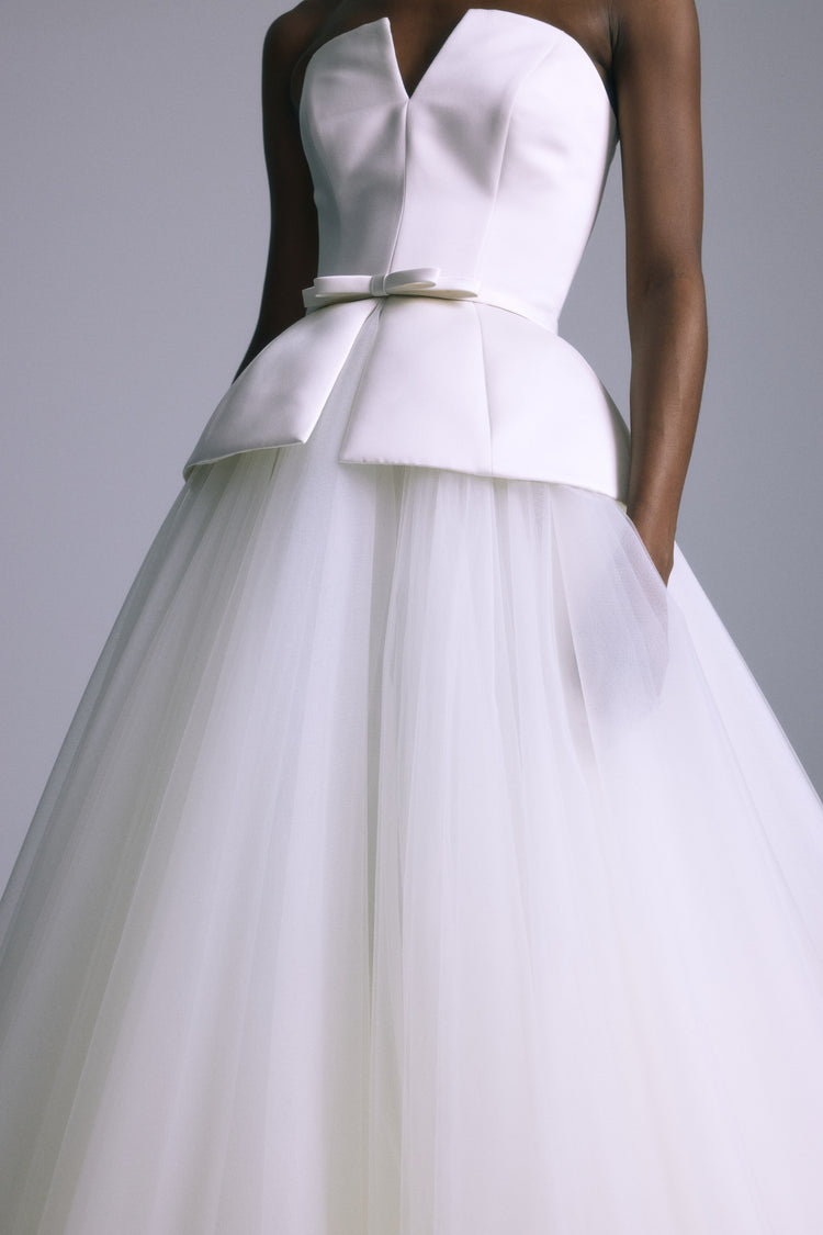 Banks, dress from Collection Bridal by Amsale, Fabric: italian-double-duchess-satin
