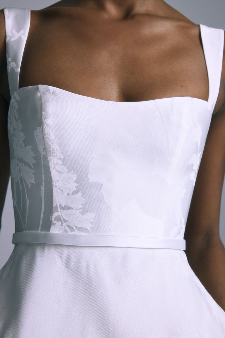 Indiana, dress from Collection Bridal by Amsale, Fabric: floral-print-mikado