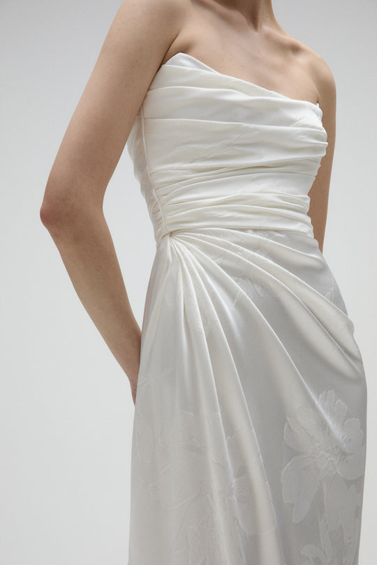 Kismet, $7,395, dress from Collection Bridal by Amsale, Fabric: jacquard