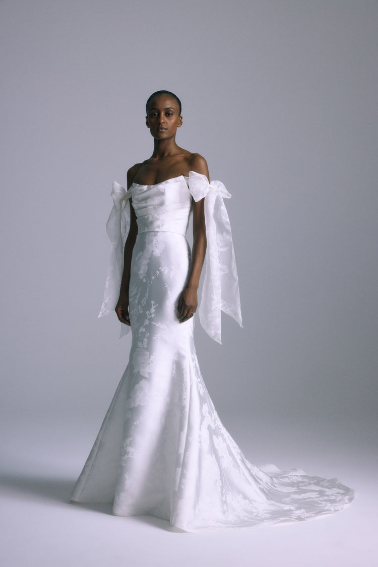 Maeve, dress from Collection Bridal by Amsale, Fabric: floral-print-mikado