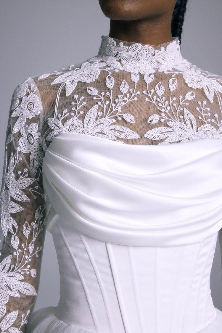 Onyx, dress from Collection Bridal by Amsale, Fabric: satin-back-crepe