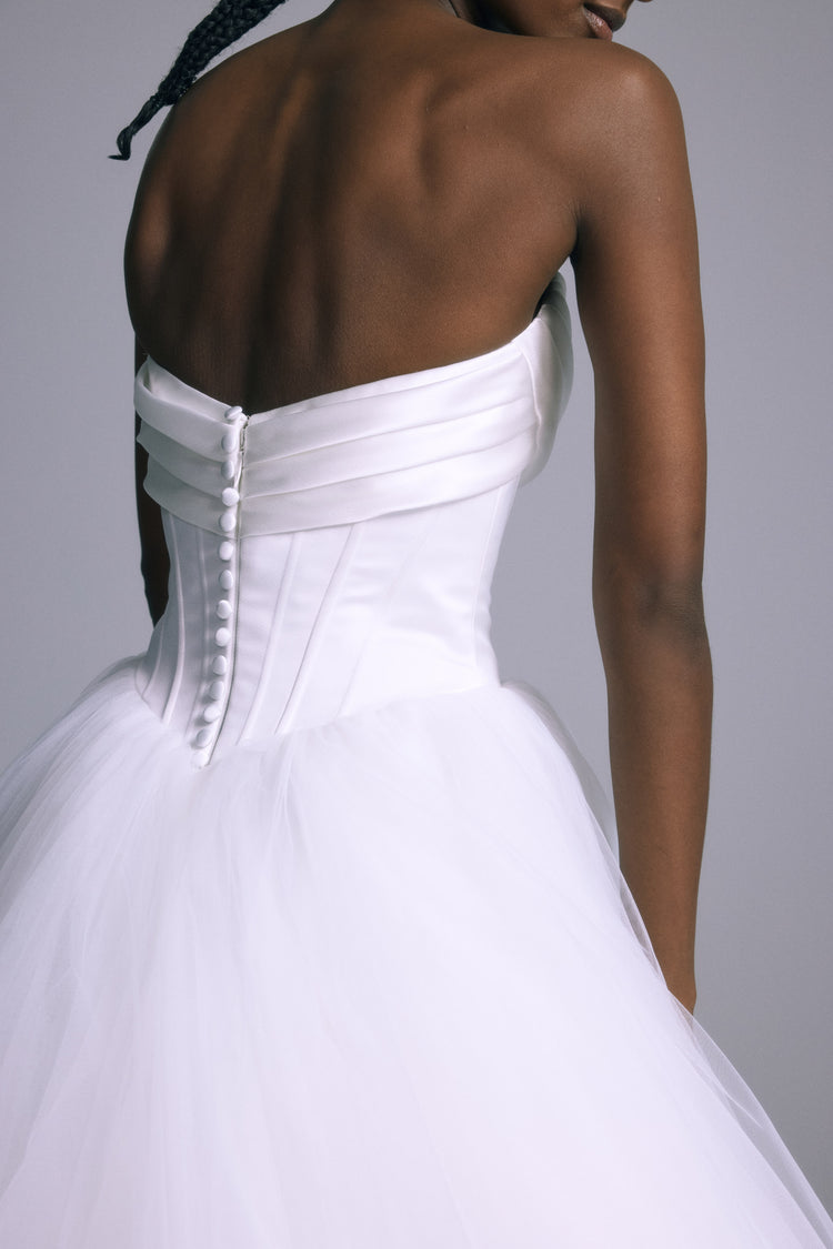 Onyx, dress from Collection Bridal by Amsale, Fabric: satin-back-crepe