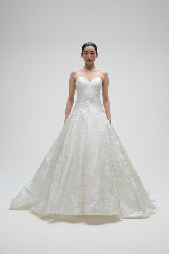 Petal, $7,995, dress from Collection Bridal by Amsale, Fabric: duchess-satin