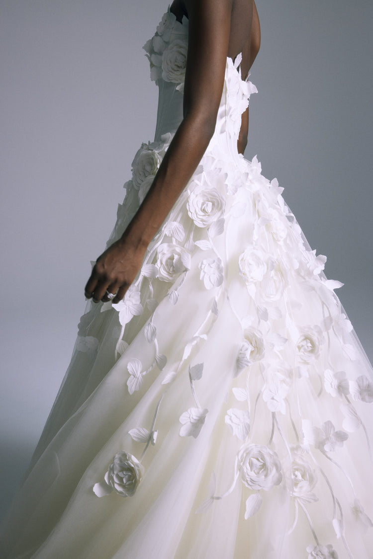 Renata, dress from Collection Bridal by Amsale, Fabric: hand-embroidered-floral