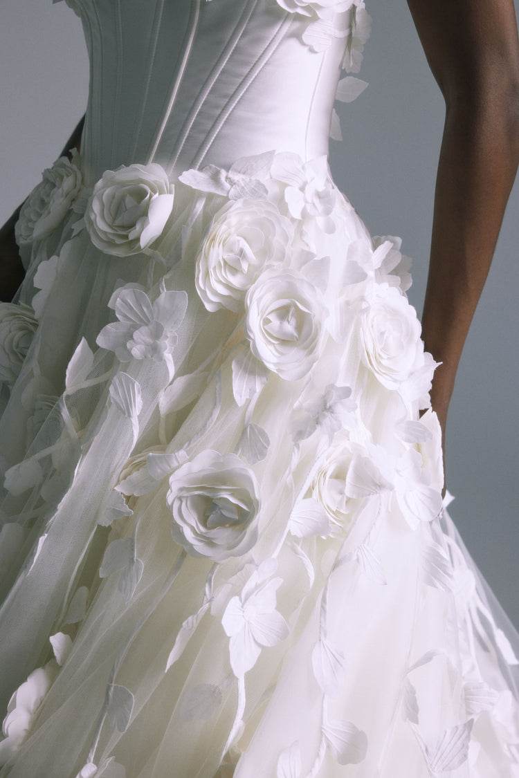 Renata, dress from Collection Bridal by Amsale, Fabric: hand-embroidered-floral