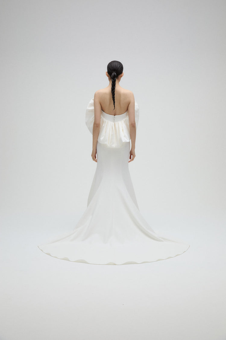 Stone, dress from Collection Bridal by Amsale, Fabric: crepe