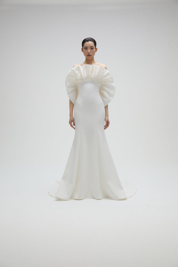 Stone, dress from Collection Bridal by Amsale, Fabric: crepe