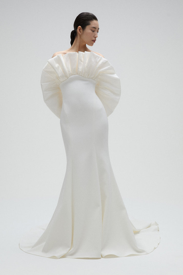 Stone, dress from Collection Bridal by Amsale, Fabric: crepe