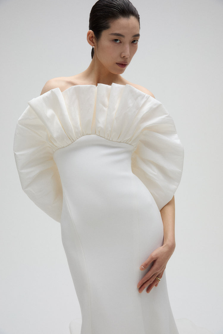 Stone, dress from Collection Bridal by Amsale, Fabric: crepe
