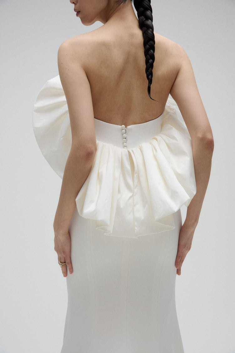 Stone, dress from Collection Bridal by Amsale, Fabric: crepe