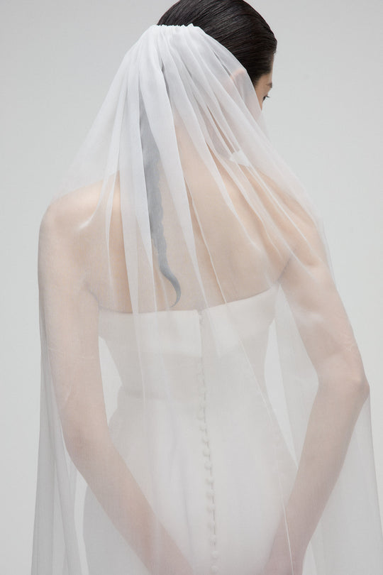 Silk Chiffon Veil, $1,350, accessory from Collection Accessories by Amsale, Fabric: silk-chiffon