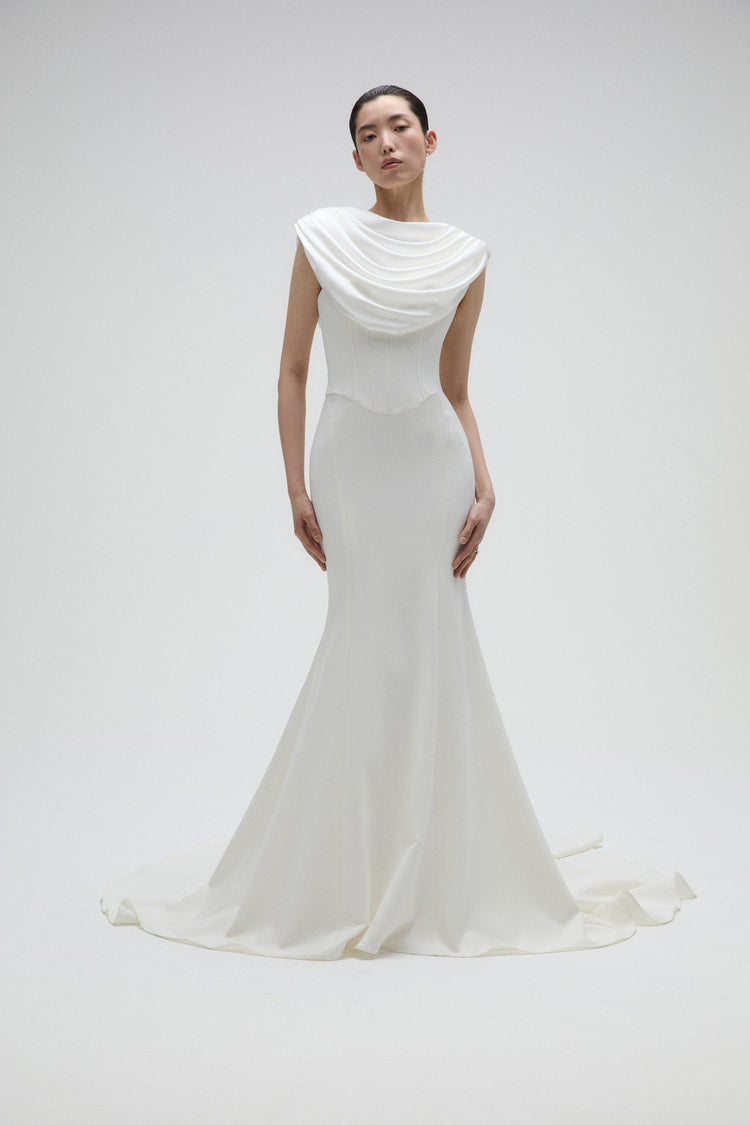 Vale, dress from Collection Bridal by Amsale, Fabric: crepe