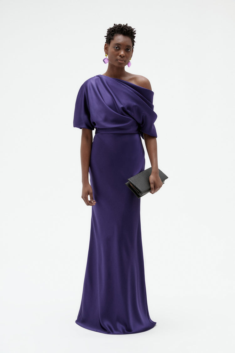 Image number 8: The Slouch Dress in Amethyst, front view