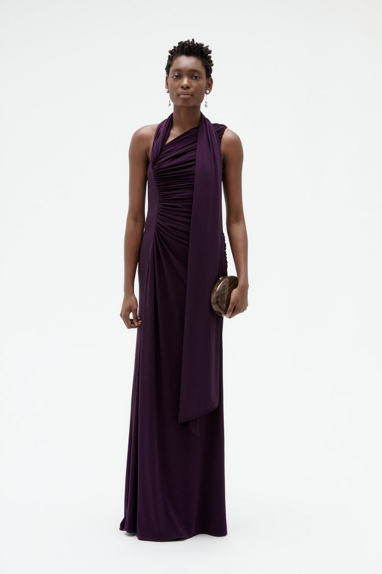 Image number 1: Scarf Jersey Gown, front view