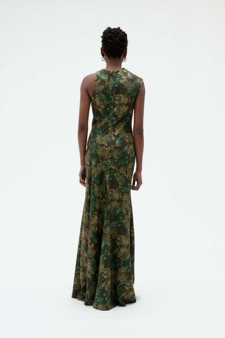 Image number 3: Floral Jacquard Twist Gown, back view