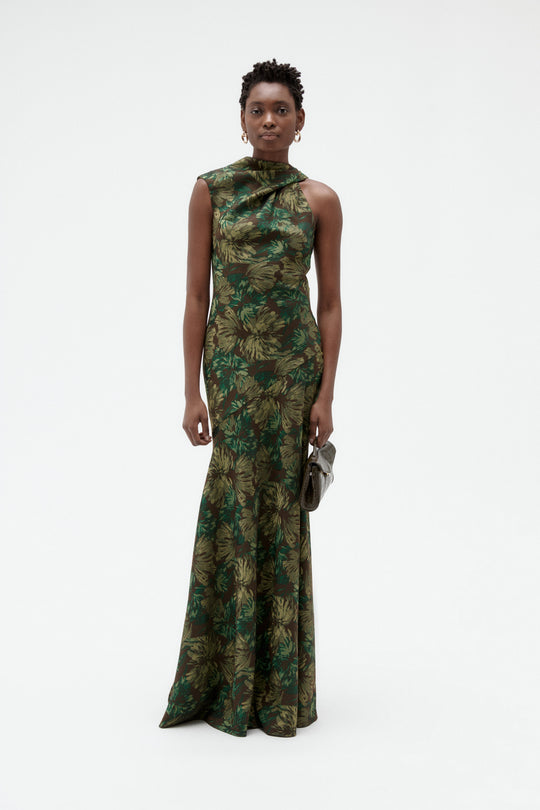 Floral Jacquard Twist Gown, $1,275, dress from Collection Evening by Amsale