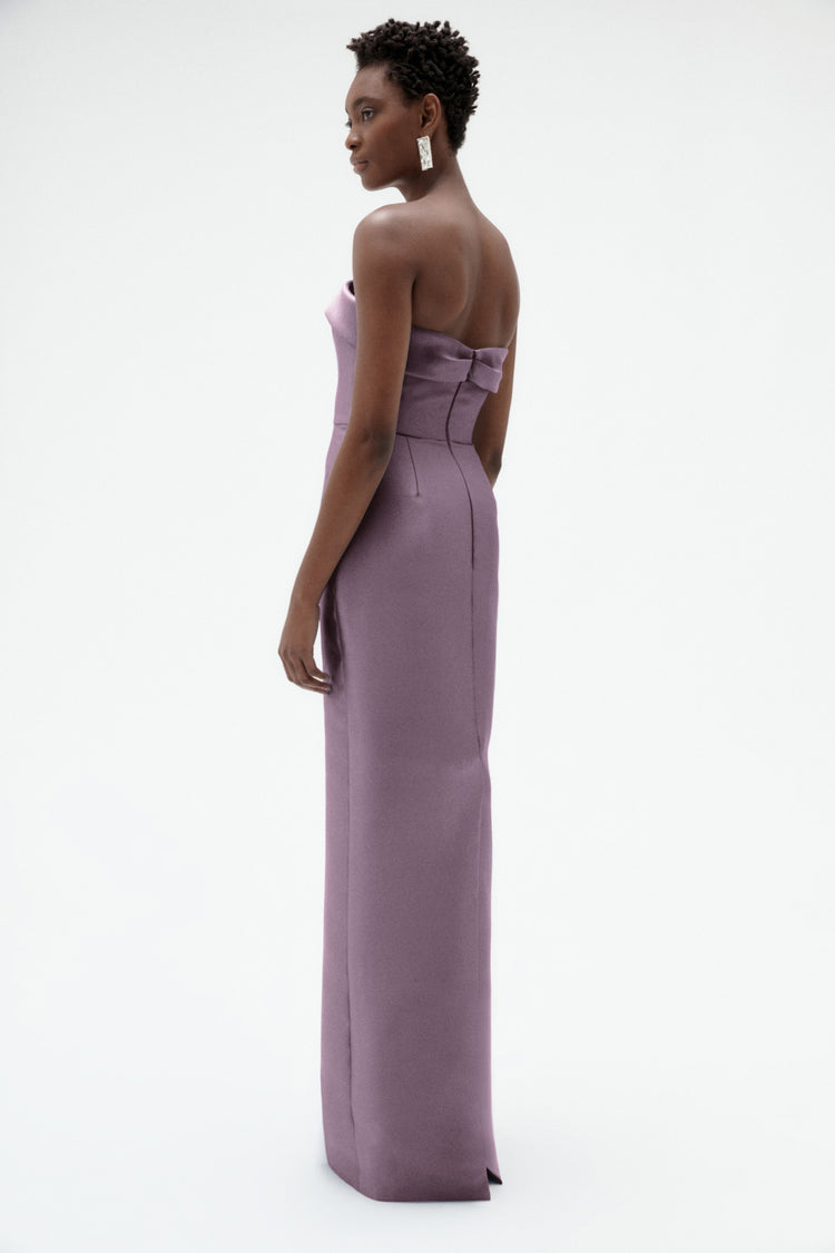 Image number 15: Embellished Column Mikado Gown in Violet, back view