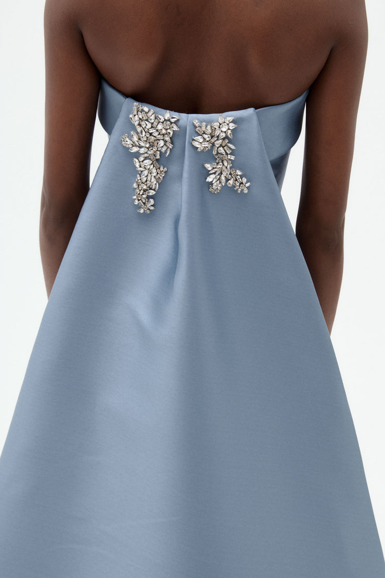 Image number 5: Embellished Column Mikado Gown in Slate, back view