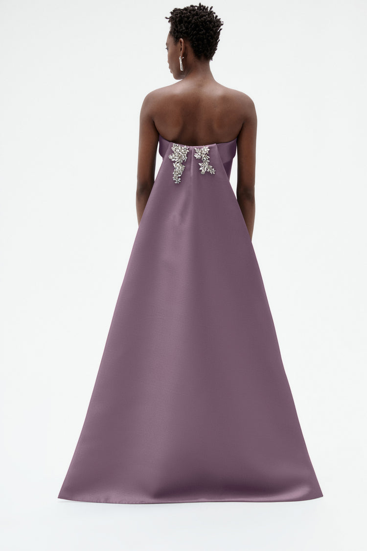 Image number 13: Embellished Column Mikado Gown in Violet, back view