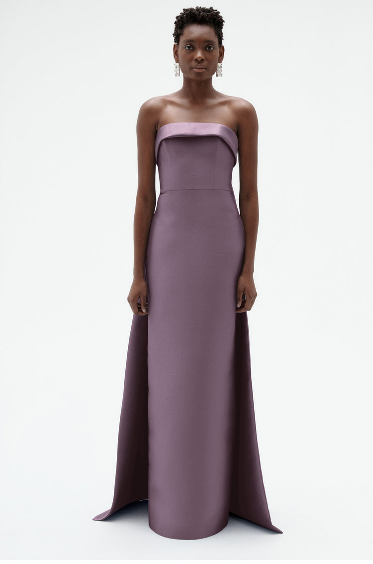 Image number 12: Embellished Column Mikado Gown in Violet, front view