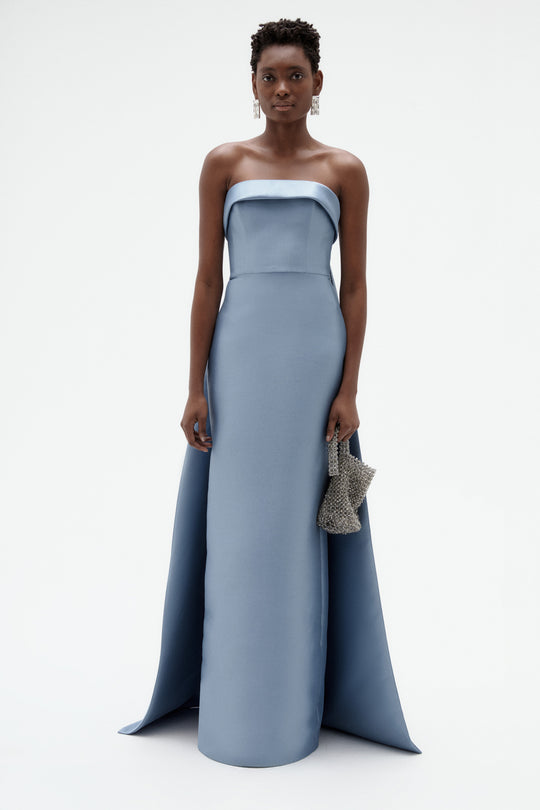 Embellished Column Mikado Gown, $1,750, dress from Collection Evening by Amsale