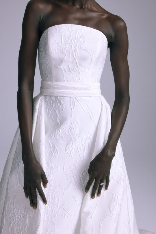 Akira, $7,495, dress from Collection Bridal by Amsale, Fabric: jacquard