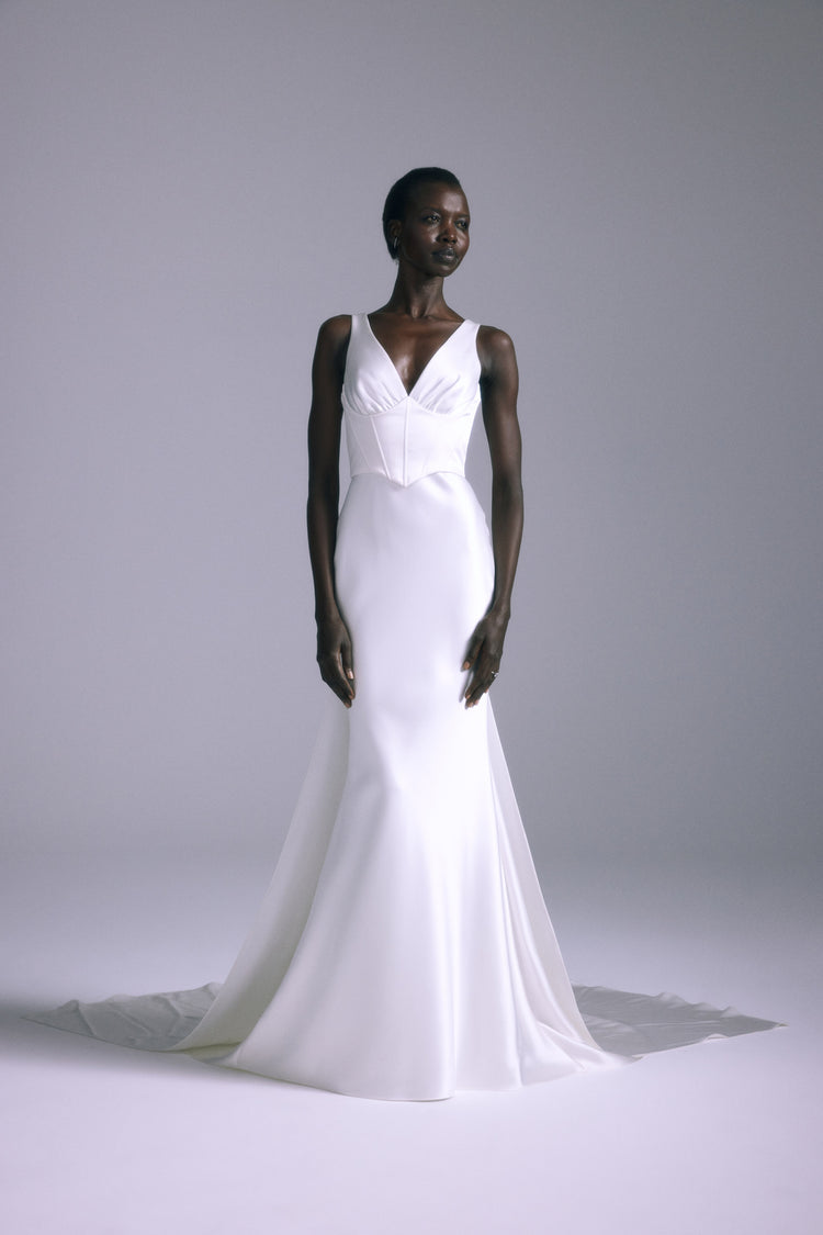 Aoki, dress from Collection Bridal by Amsale, Fabric: satin