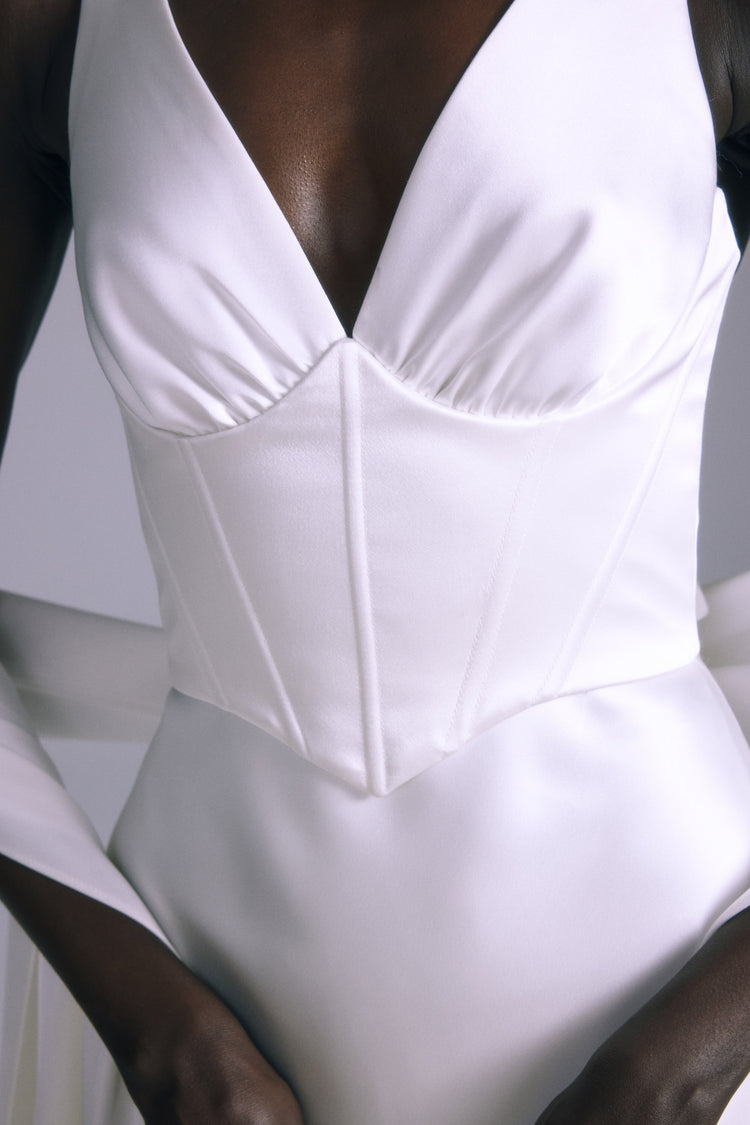 Aoki, dress from Collection Bridal by Amsale, Fabric: satin
